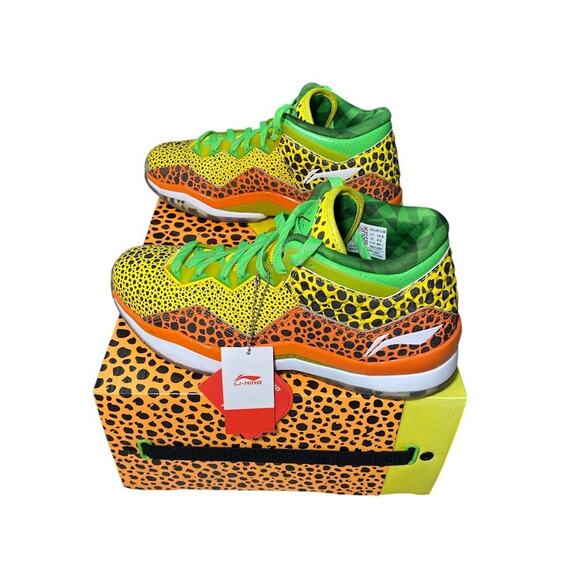 DWADE LI-NING WAY OF WADE WOW3 ABAJ013-29 Yellow Orange Green White SIZE 10.5 - Picture 4 of 11